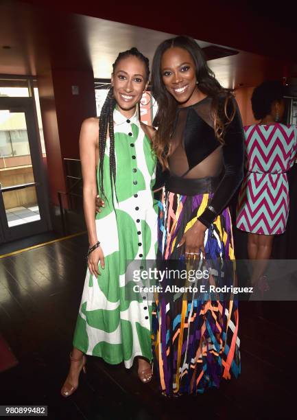 Elaine Welteroth and Yvonne Orji attend the BETHer Awards, presented by Bumble, at The Conga Room at L.A. Live on June 21, 2018 in Los Angeles,...
