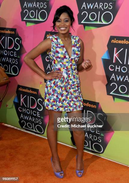 Actress and singer Keke Palmer arrives at Nickelodeon's 23rd Annual Kid's Choice Awards held at UCLA's Pauley Pavilion on March 27, 2010 in Los...