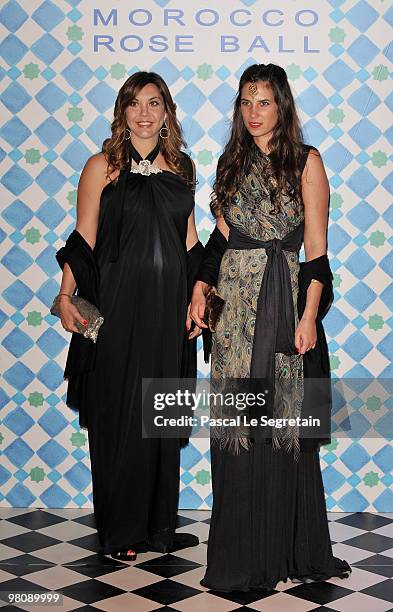 Tatiana Santo Domingo and guest arrive to attend the Monte Carlo Morocco Rose Ball 2010 held at the Sporting Monte Carlo on March 27, 2010 in Monaco,...