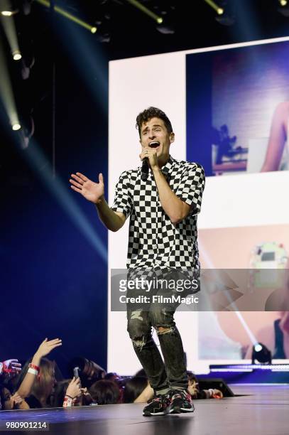 Mike Tompkins appears at YouTube OnStage during VidCon at the Anaheim Convention Center Arena on June 21, 2018 in Anaheim, California.