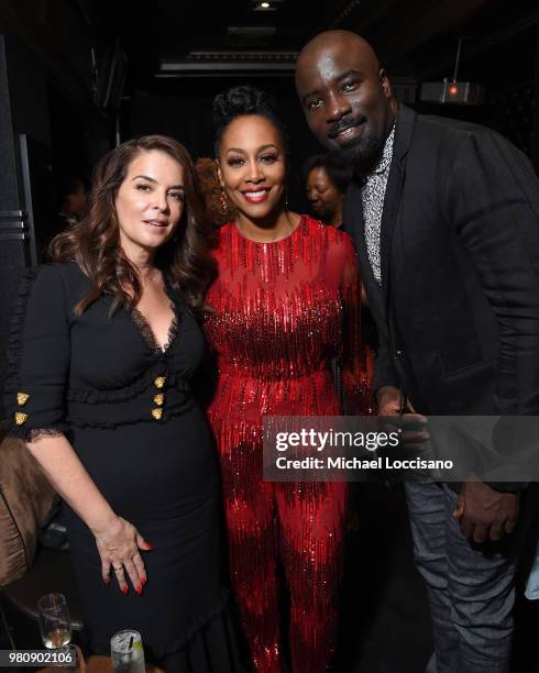 Annabella Sciorra, Simone Missick and Mike Colter attend the Netflix Original Series Marvel's Luke Cage Season 2 New York City Premiere on June 21,...