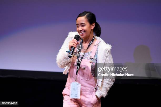 Charlene deGuzman speaks onstage during a Q&A for 'Unloveable' at the 2018 Nantucket Film Festival - Day 2 on June 21, 2018 in Nantucket,...