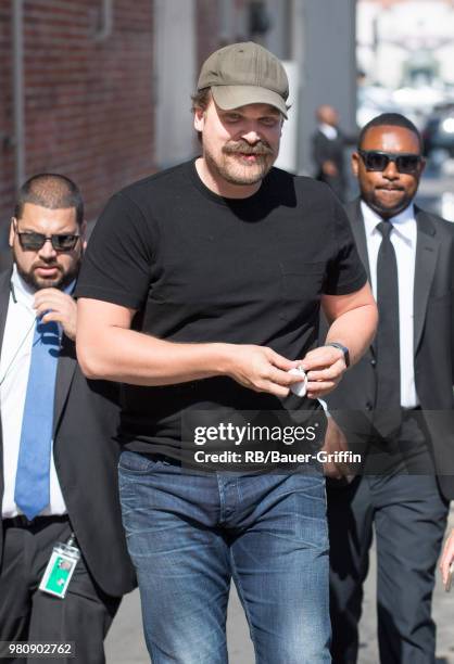 David Harbour is seen at 'Jimmy Kimmel Live' on June 21, 2018 in Los Angeles, California.