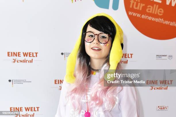 Jamie-Lee Kriewitz during the 'Eine Welt Festival' photo call at Admiralspalast on June 21, 2018 in Berlin, Germany. The festival takes place on the...