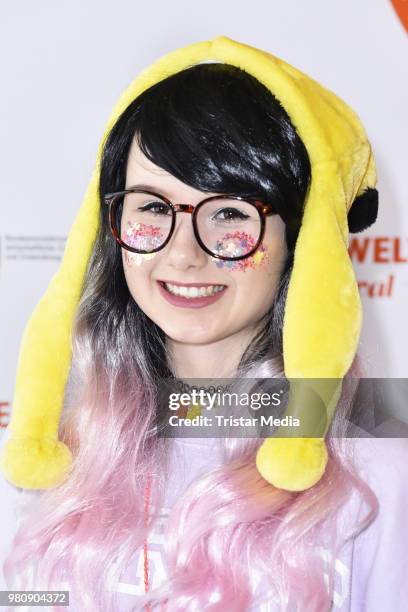 Jamie-Lee Kriewitz during the 'Eine Welt Festival' photo call at Admiralspalast on June 21, 2018 in Berlin, Germany. The festival takes place on the...