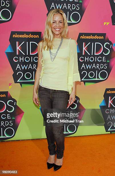 Actress Maria Bello arrives at Nickelodeon's 23rd Annual Kids' Choice Awards at Pauley Pavilion on March 27, 2010 in Los Angeles, California.