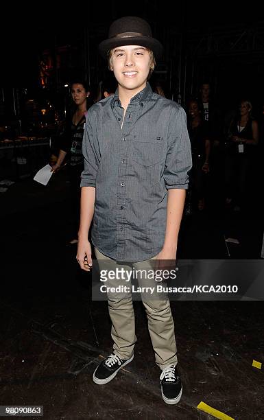Actor Dylan Sprouse backstage at Nickelodeon's 23rd Annual Kids' Choice Awards held at UCLA's Pauley Pavilion on March 27, 2010 in Los Angeles,...