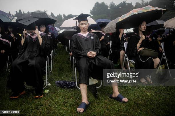 Ten thousand graduates during their ceremony of Wuhan University on June 22, 2018 in Wuhan, China.China is forecast to produce 8.2 million fresh...
