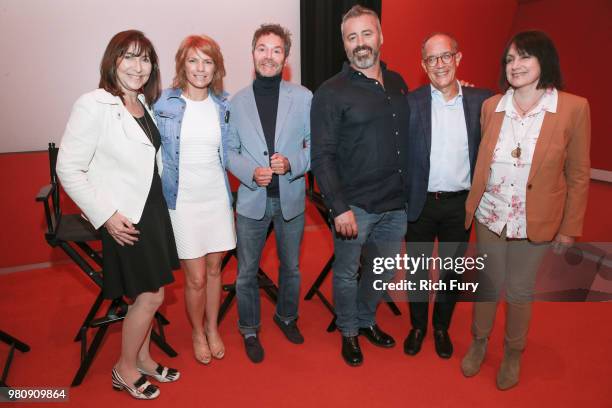 Nancy Josephson, Kathleen Rose Perkins, Jeffrey Klarik, Matt LeBlanc, David Crane and Merrill Markoe attend the "Episodes" screening and panel at WME...