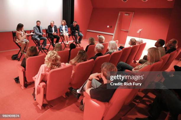 Merrill Markoe, Jeffrey Klarik, David Crane, Kathleen Rose Perkins and Matt LeBlanc attend the "Episodes" screening and panel at WME Agency on June...