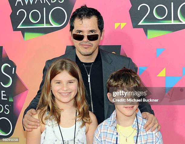 Actor John Leguizamo and his children Allegra Sky and Ryder Lee arrive at Nickelodeon's 23rd Annual Kid's Choice Awards held at UCLA's Pauley...