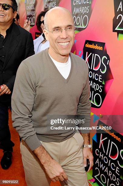 Producer Jeffrey Katzenberg arrives at Nickelodeon's 23rd Annual Kids' Choice Awards held at UCLA's Pauley Pavilion on March 27, 2010 in Los Angeles,...