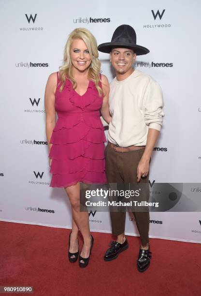 Erica Greve and Evan Ross attend "Nights Of Freedom LA" hosted by Unlikely Heroes at W Hollywood on June 21, 2018 in Hollywood, California.