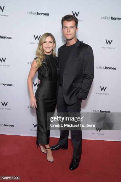 Anna Marie Dobbins and Jacob Fowler attend "Nights Of Freedom LA" hosted by Unlikely Heroes at W Hollywood on June 21, 2018 in Hollywood, California.