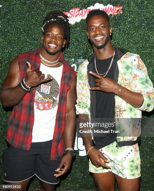 Melvin Gordon and Dontrelle Inman attend the "First Day of Summer x Athletes vs. Cancer" event held at SkyBar at the Mondrian Los Angeles on June 21,...
