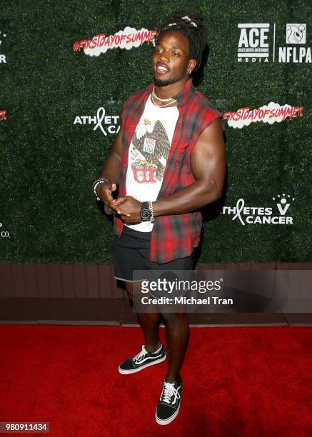 Melvin Gordon attends the "First Day of Summer x Athletes vs. Cancer" event held at SkyBar at the Mondrian Los Angeles on June 21, 2018 in West...