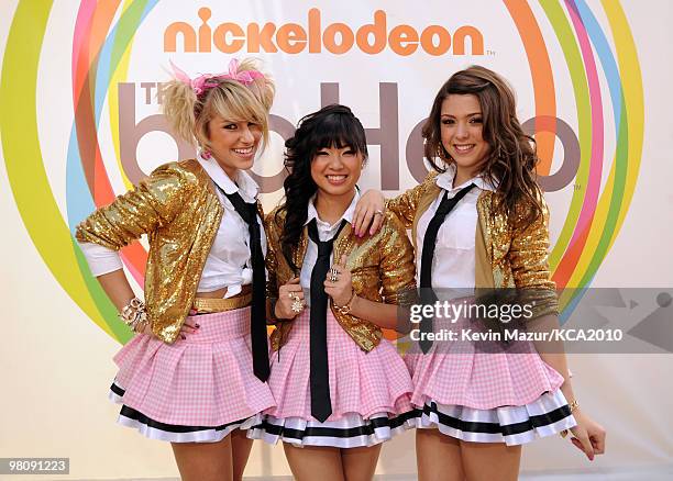 Jacque Nimble, Mandy Rain and Mo Money of School Gyrls arrive at Nickelodeon's 23rd Annual Kids' Choice Awards held at UCLA's Pauley Pavilion on...