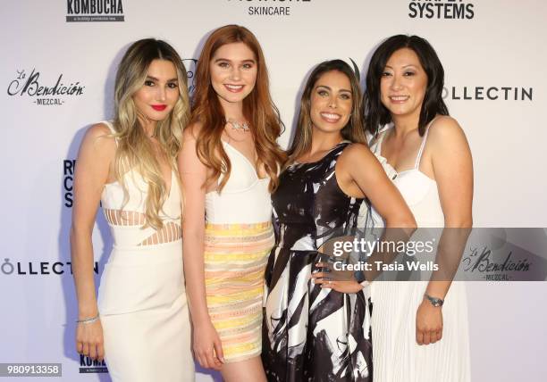 Mary Demircift, Serena Laurel, Mariana B. And Nadia Lee attend Kollectin Fashion Jewelry pop-up night on June 21, 2018 in Los Angeles, California.