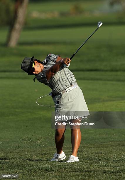 Christina Kim hits her third shot on the 15th hole during the third round of the Kia Classic Presented by J Golf at La Costa Resort and Spa on March...