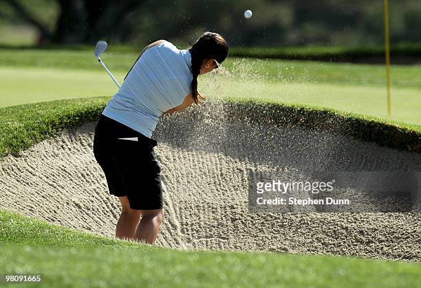 Samantha Richdale of Canada hits from a bunker on the second hole during the third round of the Kia Classic Presented by J Golf at La Costa Resort...
