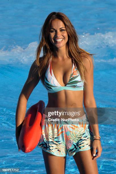 Lara Alvarez poses during the presentation of the start of the summer season Warner Park of Madrid June 22 Madrid Spain