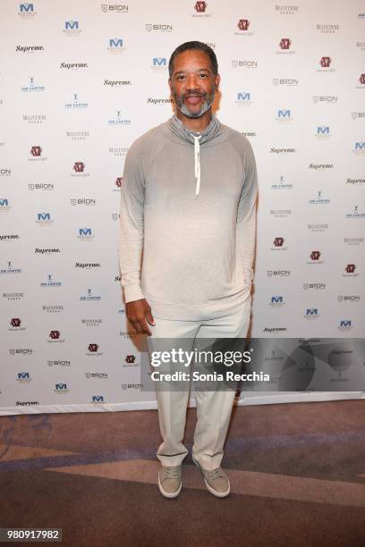 Toronto Argonaut Hall of Famer Damon Allen attends Joe Carter Classic After Party at Ritz Carlton on June 21, 2018 in Toronto, Canada.