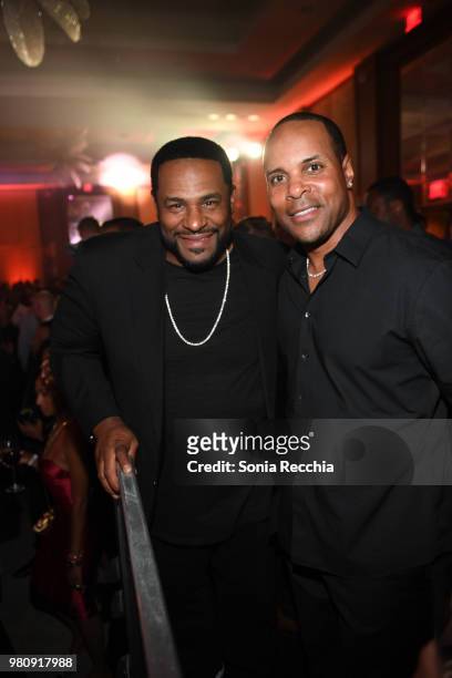 Pittsburg Steelers Hall of Famer Jerome Bettis and Cincinnati Reds Hall of Fame Legend Barry Larkin attend Joe Carter Classic After Party at Ritz...