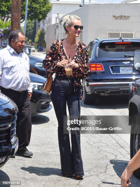 Laeticia Hallyday is seen on June 21, 2018 in Los Angeles, California.