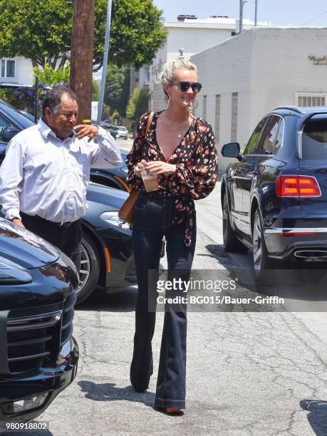 Laeticia Hallyday is seen on June 21, 2018 in Los Angeles, California.