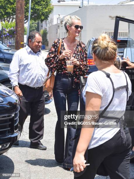 Laeticia Hallyday is seen on June 21, 2018 in Los Angeles, California.