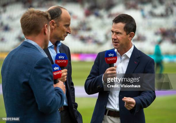 Sky Sports commentators Ricky Ponting, Nasser Hussain and Ian Ward discuss the match before the 3rd Royal London ODI match between England and...