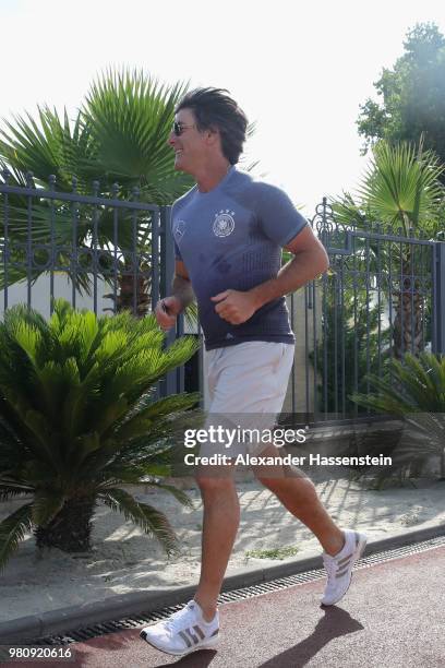 Joachim Loew, head coach of Germany at a morning run on Adler Beach Boulevard at the team Hotel Radisson Blu Paradise Resort & Spa a on June 22, 2018...