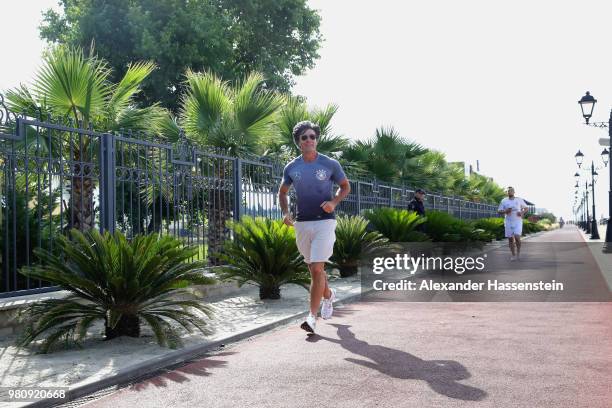 Joachim Loew, head coach of Germany at a morning run on Adler Beach Boulevard at the team Hotel Radisson Blu Paradise Resort & Spa a on June 22, 2018...