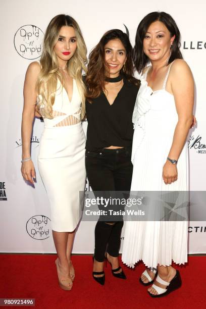 Mary Demircift, Sima Mostafavi and Nadia Lee attend Kollectin Fashion Jewelry pop-up night on June 21, 2018 in Los Angeles, California.