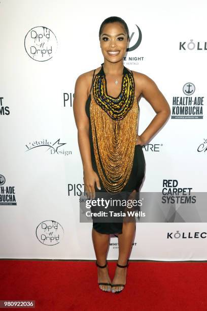 Meghan James attends Kollectin Fashion Jewelry pop-up night on June 21, 2018 in Los Angeles, California.