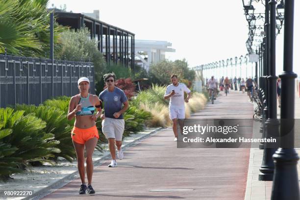 Joachim Loew, head coach of Germany at a morning run on Adler Beach Boulevard at the team Hotel Radisson Blu Paradise Resort & Spa a on June 22, 2018...