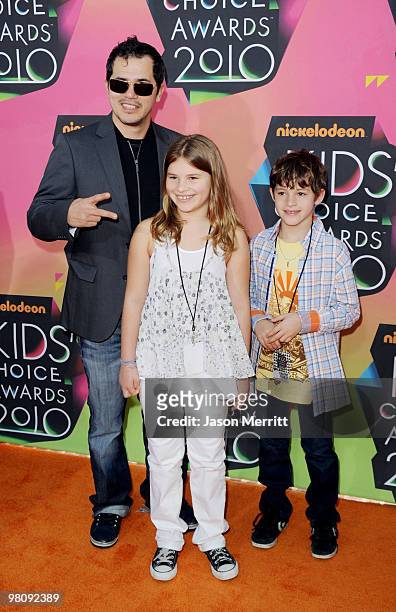 Actor John Leguizamo and his children Allegra Leguizamo and Lucas Leguizamo arrive at Nickelodeon's 23rd Annual Kids' Choice Awards held at UCLA's...