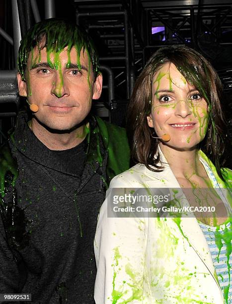 Actors Steve Carell and Tina Fey attend Nickelodeon's 23rd Annual Kids' Choice Awards held at UCLA's Pauley Pavilion on March 27, 2010 in Los...