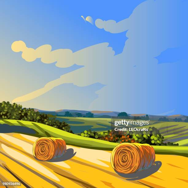 wunderschöne herbstliche landschaft - leocrafts stock-grafiken, -clipart, -cartoons und -symbole