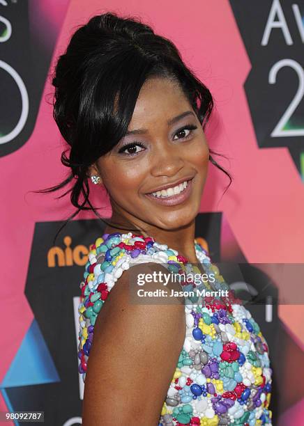 Actress Keke Palmer arrives at Nickelodeon's 23rd Annual Kids' Choice Awards held at UCLA's Pauley Pavilion on March 27, 2010 in Los Angeles,...