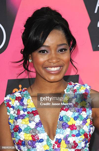 Actress Keke Palmer arrives at Nickelodeon's 23rd Annual Kids' Choice Awards held at UCLA's Pauley Pavilion on March 27, 2010 in Los Angeles,...