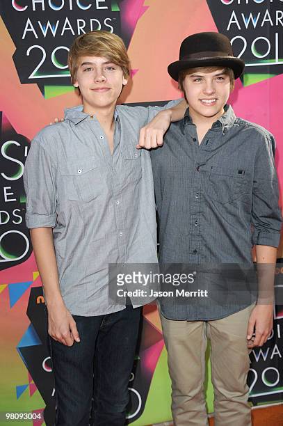 Actors Cole Sprouse and Dylan Sprouse arrive at Nickelodeon's 23rd Annual Kids' Choice Awards held at UCLA's Pauley Pavilion on March 27, 2010 in Los...