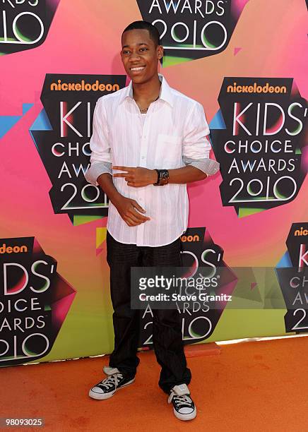 Actor Tyler James Williams arrives at Nickelodeon's 23rd Annual Kids' Choice Awards held at UCLA's Pauley Pavilion on March 27, 2010 in Los Angeles,...