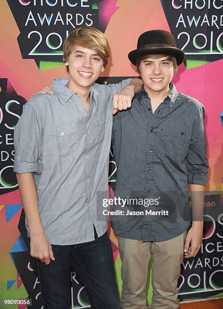 Actors Cole Sprouse and Dylan Sprouse arrive at Nickelodeon's 23rd Annual Kids' Choice Awards held at UCLA's Pauley Pavilion on March 27, 2010 in Los...