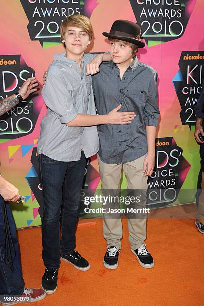 Actors Cole Sprouse and Dylan Sprouse arrive at Nickelodeon's 23rd Annual Kids' Choice Awards held at UCLA's Pauley Pavilion on March 27, 2010 in Los...