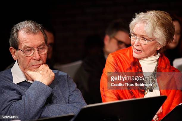 Actor Richard Easton and actress Ellen Burstyn attend LABrynth Theater's "TENN 99" - Day 1 at the Cherry Lane Theatre on March 26, 2010 in New York...