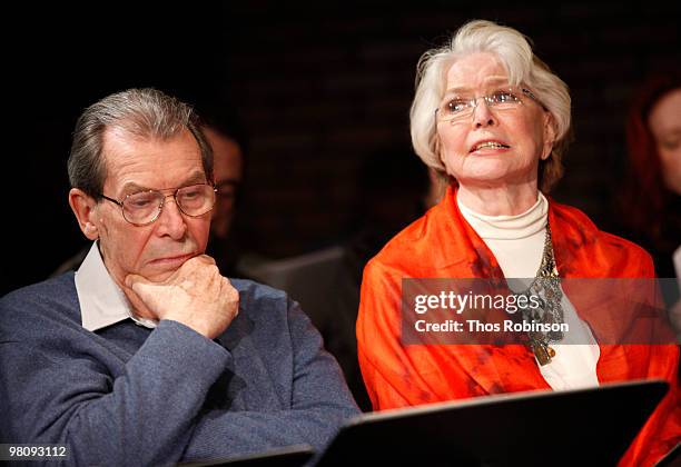 Actor Richard Easton and actress Ellen Burstyn attend LABrynth Theater's "TENN 99" - Day 1 at the Cherry Lane Theatre on March 26, 2010 in New York...