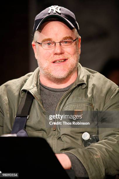 Actor Philip Seymour Hoffman attends LABrynth Theater's "TENN 99" - Day 1 at the Cherry Lane Theatre on March 26, 2010 in New York City.