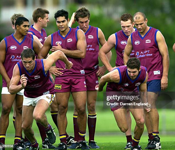 Brisbane Lions players in action at training in preperation for the Ansett Cup Grand Final match against Port Adelaide this weekend. The training...