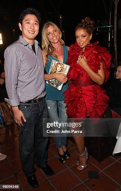 Haian Trinh, Arianne Brown and Mya attend the closing party for Rock Media Fashion Week Miami Beach at Vita Restaurant & Lounge on March 27, 2010 in...